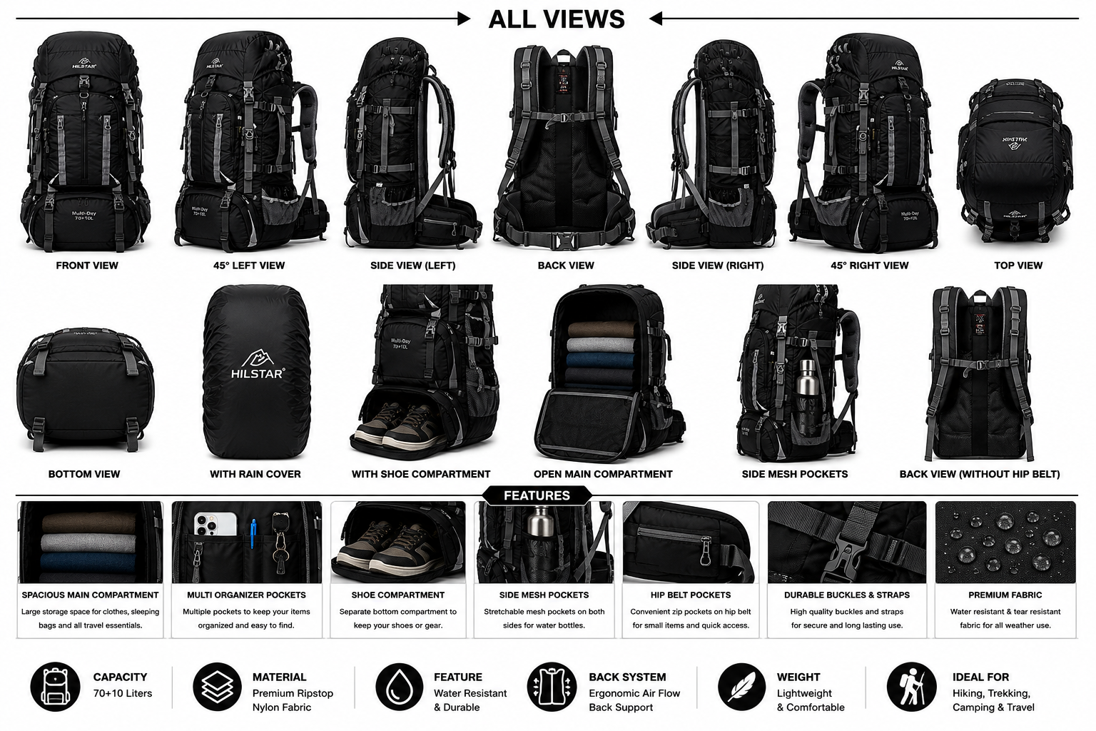 Multi-Day Hiking Rucksack – Waterproof Trekking Backpack Manufacturer - Image 2