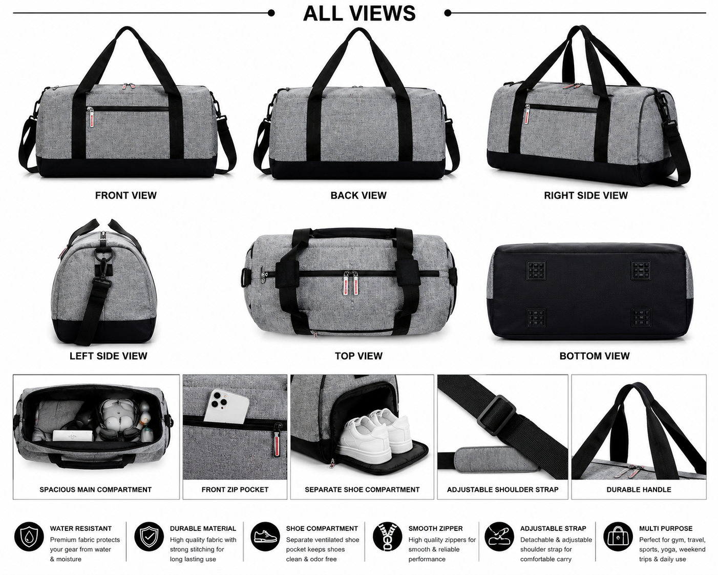 Premium Waterproof Gym Duffel Bag – Sports Bag Manufacturer - Image 2