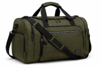 Waterproof Nylon Travel Duffel Bag with Shoe Compartment – Olive Green