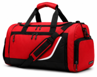 Waterproof Sports Gym Duffel Bag with Shoe Compartment – Red Black