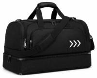 Expandable Waterproof Travel Duffel Bag with Shoe Compartment – Black