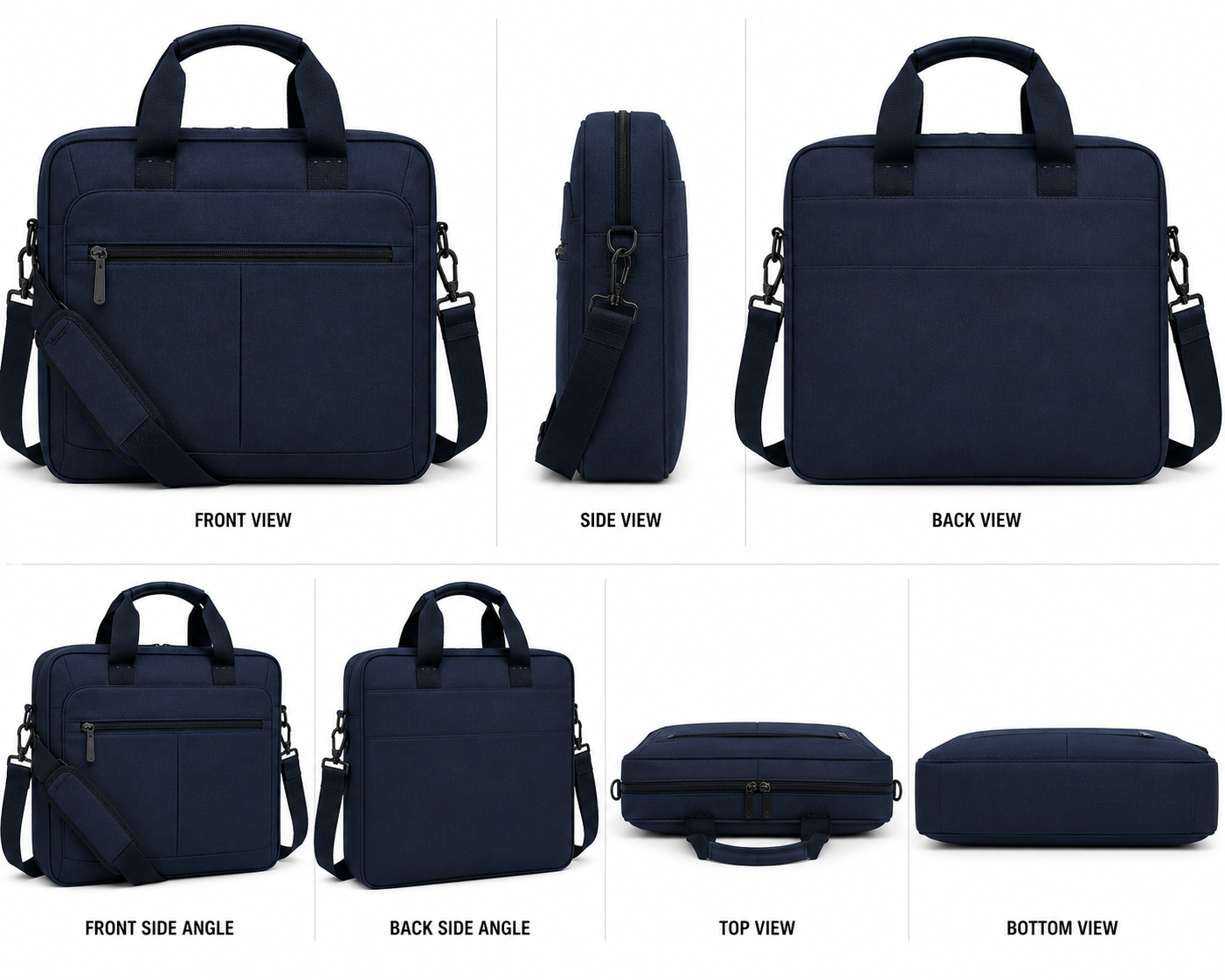 Executive Waterproof Nylon Office Laptop Bag - Blue - Image 2