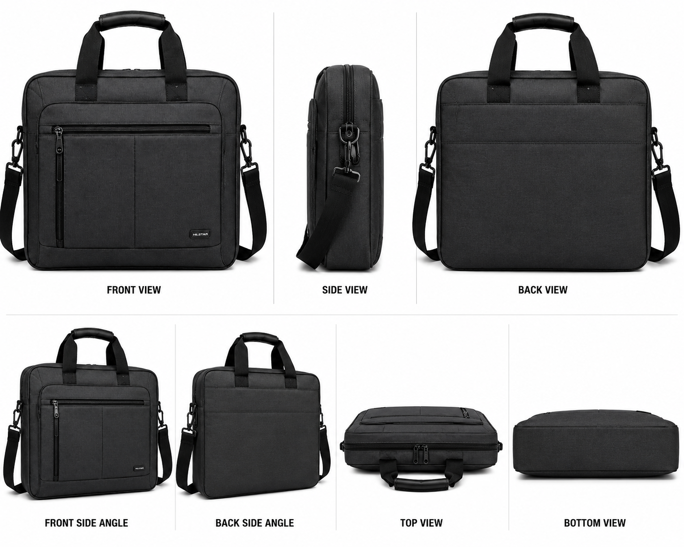 Executive Waterproof Nylon Office Laptop Bag - Dark Grey - Image 2