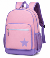 Waterproof Nylon School Backpack – Pink Purple