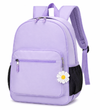 Waterproof Nylon School Backpack – Lavender