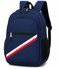 Waterproof Nylon School Backpack – Navy Blue